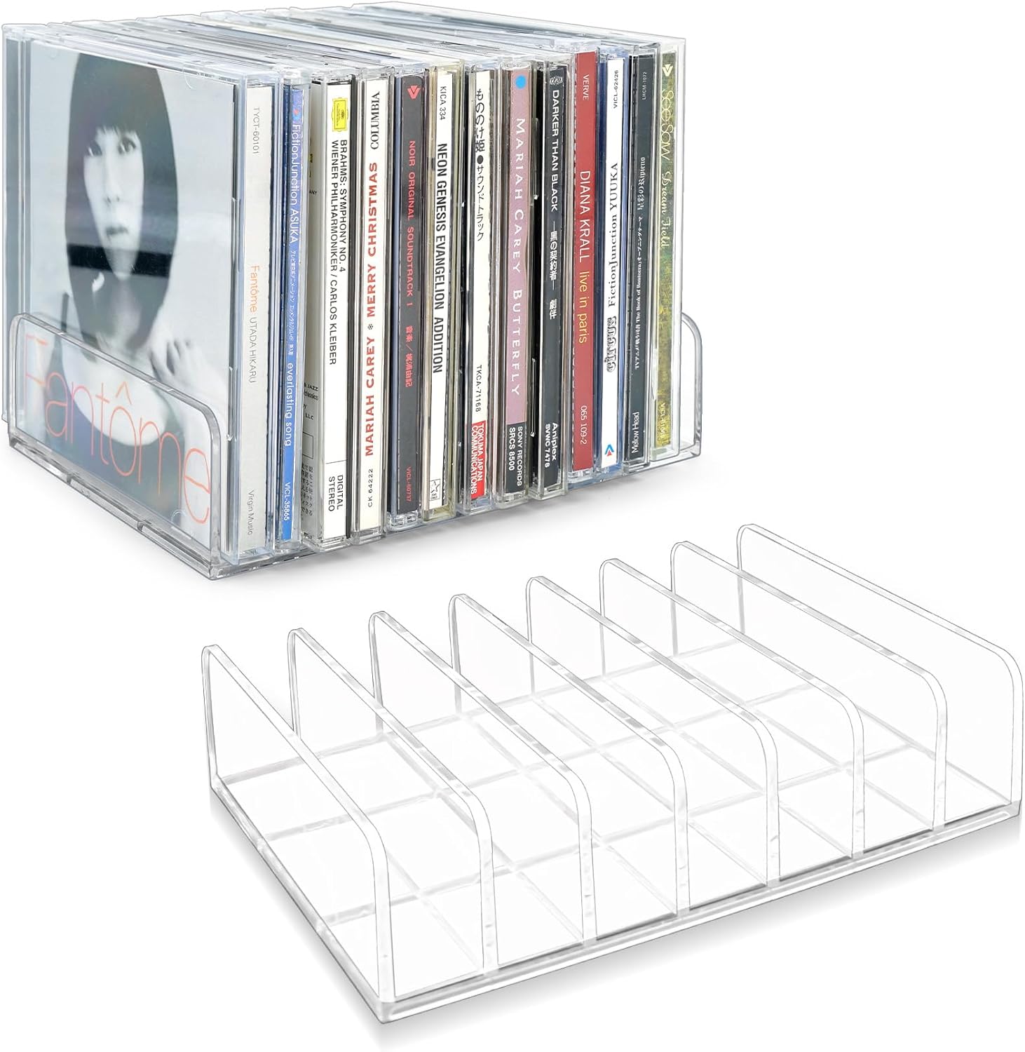 Display Case Acrylic - 2-Piece Clear Acrylic CD Holder and