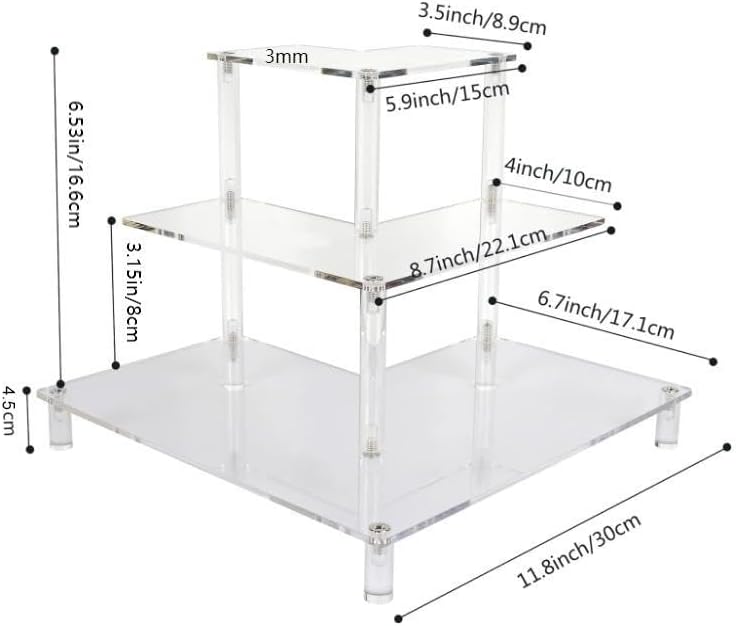 3 Tier Acrylic Display Riser,  - огляд і ціна Pop Display Shelf
