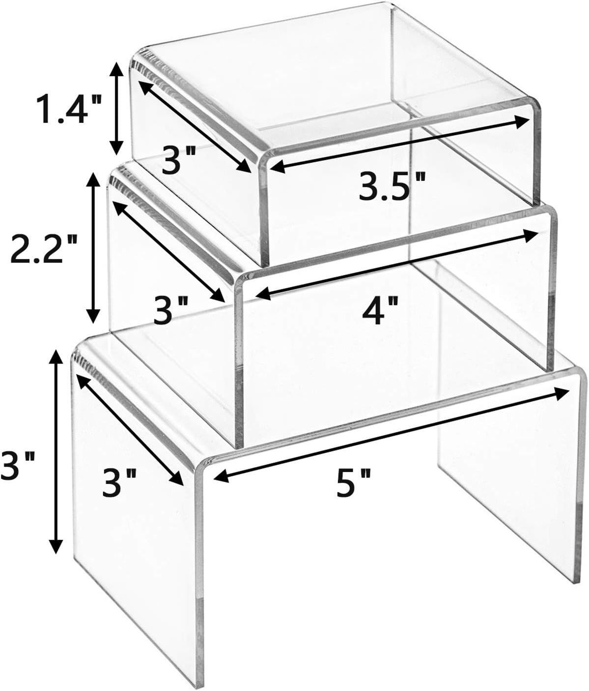 9 Clear Acrylic Display Risers - огляд і ціна Display Risers Set