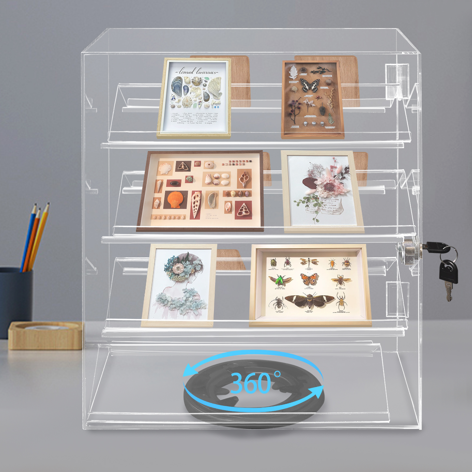 360° Rotating Clear Acrylic Di - огляд і ціна Display Case Acrylic