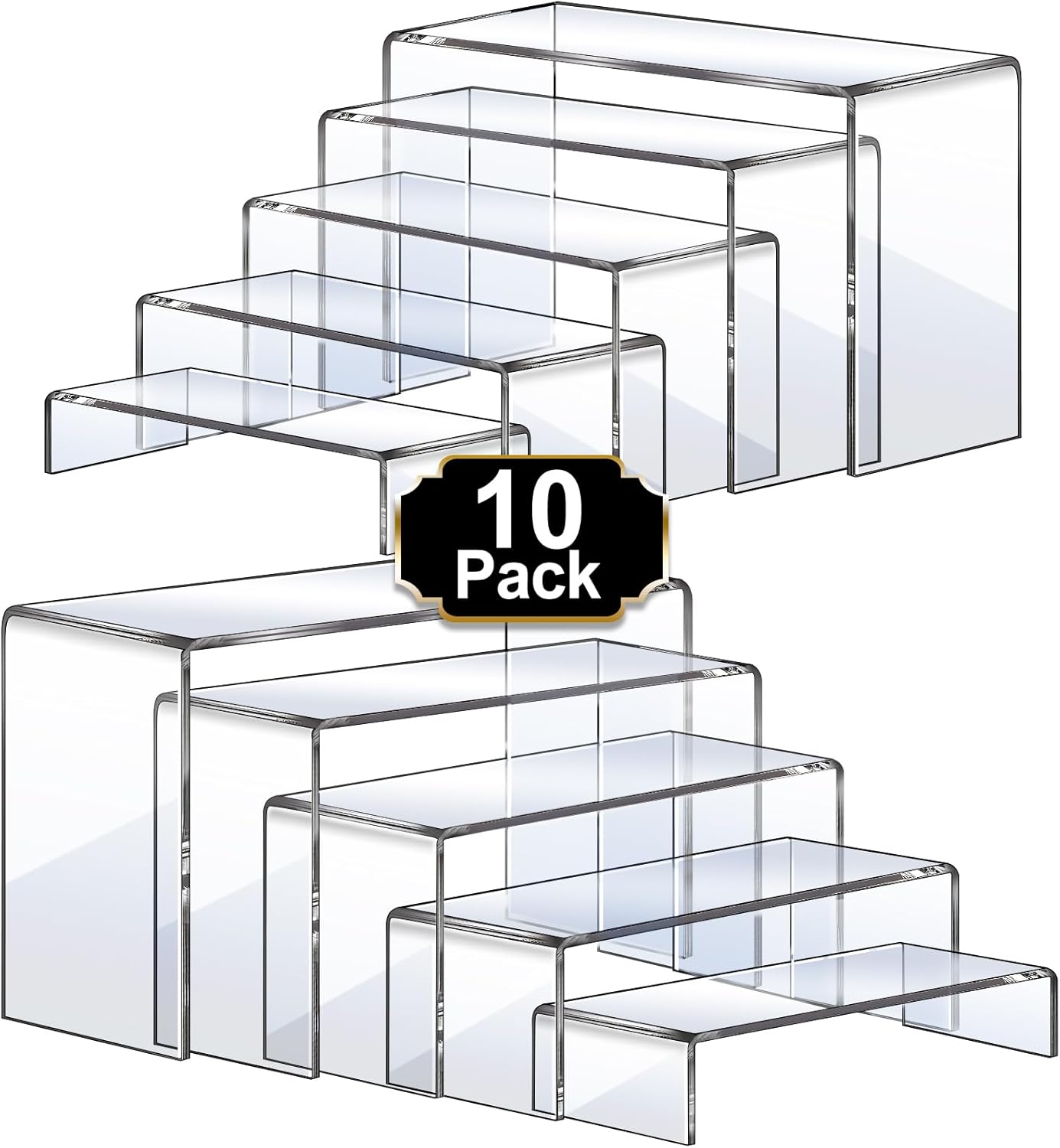 10 Pcs Acrylic Risers Set, 5 S - огляд і ціна Display Risers Set