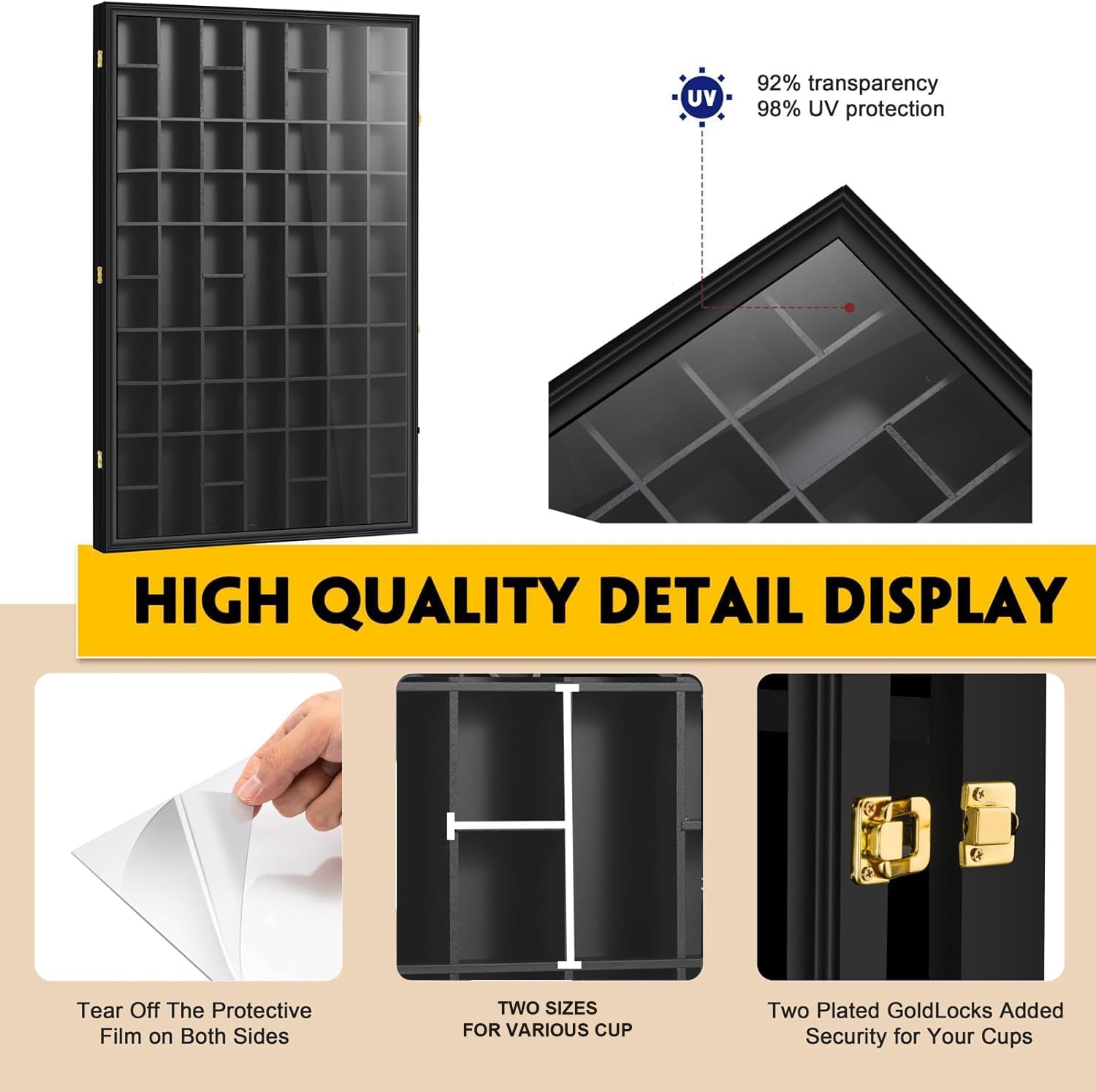 Large 61-Slot Shot Glass Displ - огляд і ціна Display Case Acrylic
