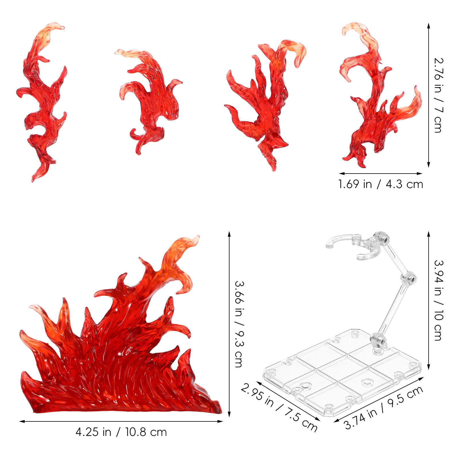 1Set Flame Effect Action Figur - огляд і ціна Action Figure Stand