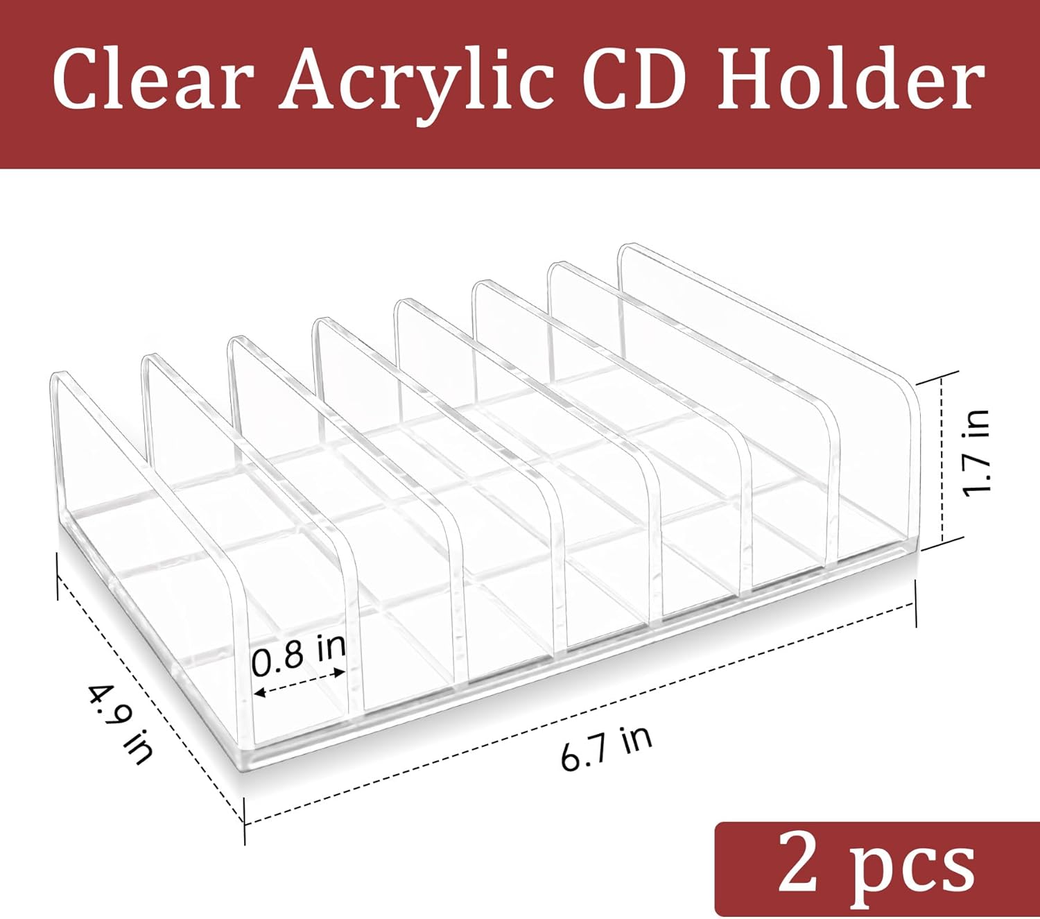 2-Piece Clear Acrylic CD Holde - огляд і ціна Display Case Acrylic