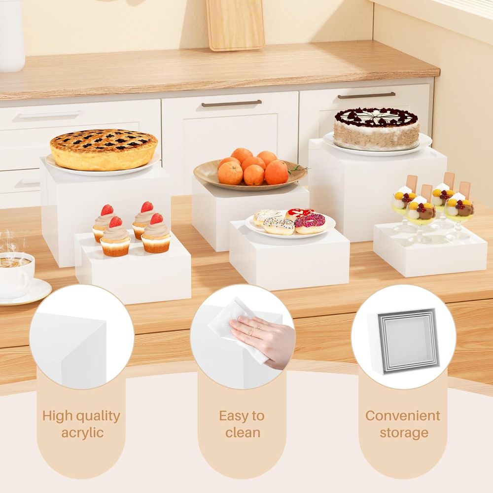 【8Pcs】 Buffet Risers,Dessert T - огляд і ціна Display Risers Set